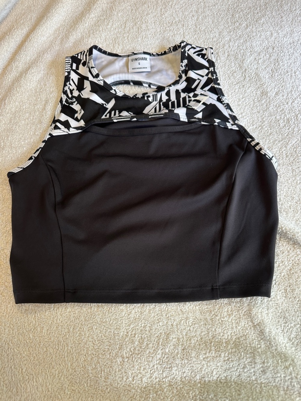 Gymshark Black Crop Tank top, size small